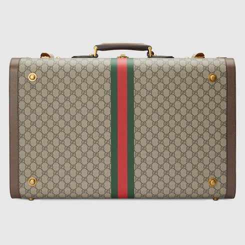 Gucci Savoy large suitcase - beige and ebony Supreme