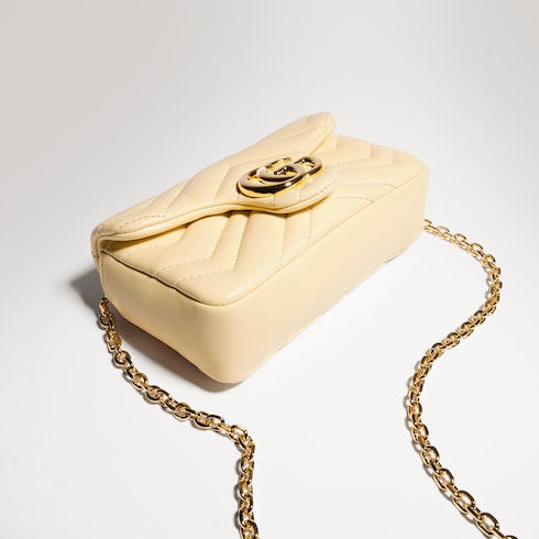 GG Marmont mini shoulder bag - light yellow leather