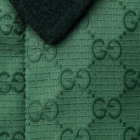 Children's GG cotton hooded jacket - green