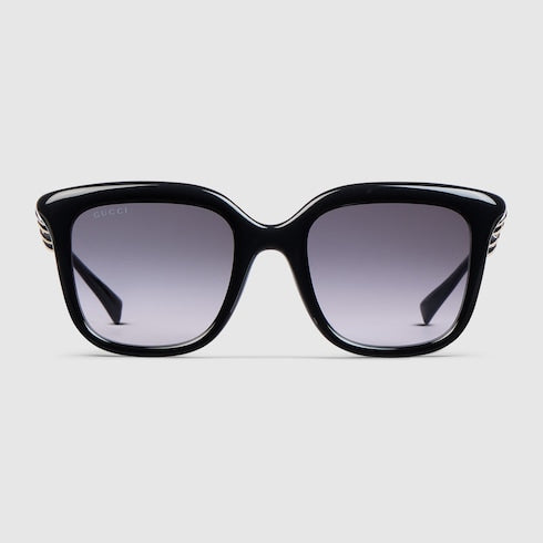 Square frame sunglasses - black