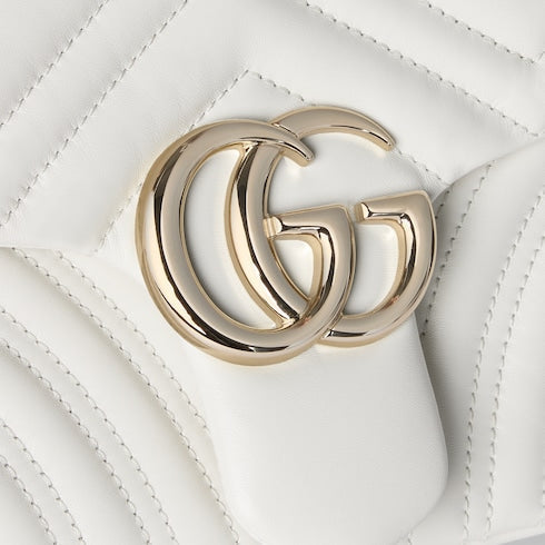 GG Marmont medium shoulder bag - white leather