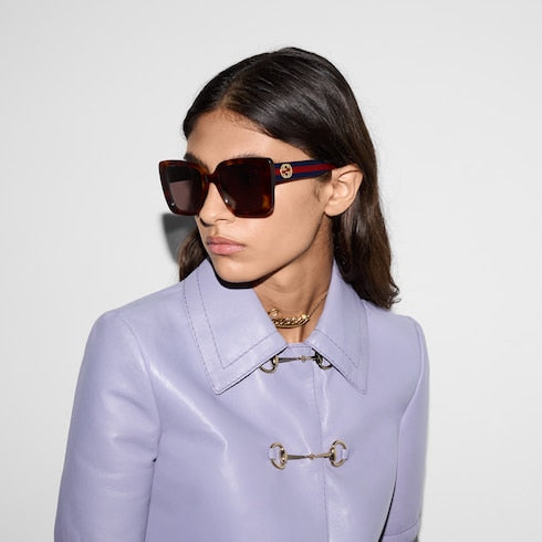 Square frame sunglasses - brown