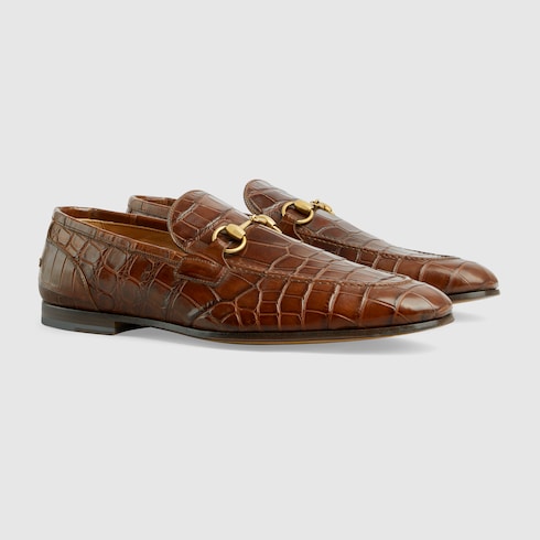 Men's Gucci Jordaan crocodile loafer - brown