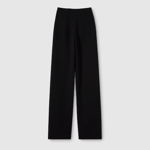 Technical stretch wool pants - black