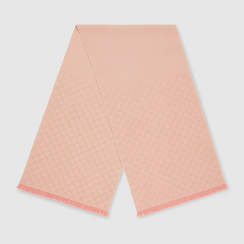 GG wool scarf - light pink and pink