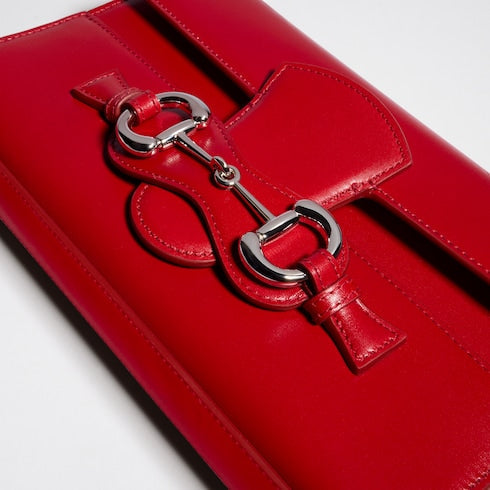 Horsebit Ristretto medium shoulder bag - red leather