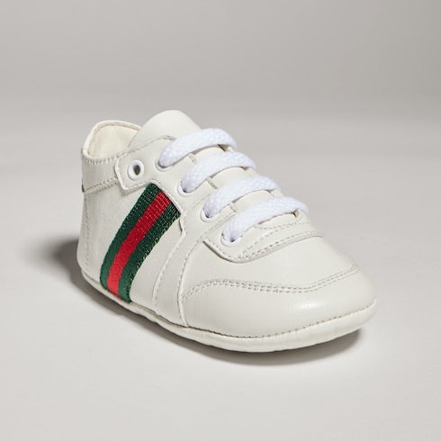 Baby Stretch low top sneaker - white leather