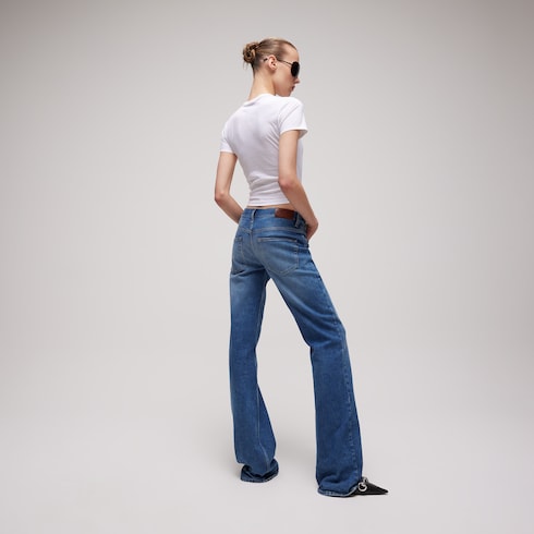 Cotton jersey T-shirt with embroidery - white