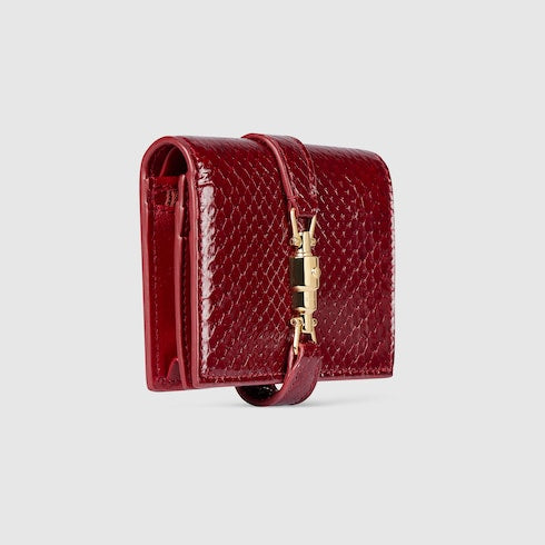Gucci Jackie python medium wallet - dark red