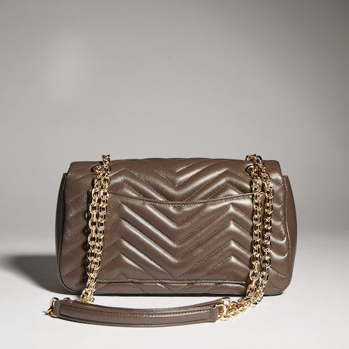 GG Marmont medium shoulder bag - dark taupe leather