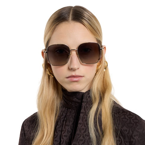 Square frame sunglasses - gold