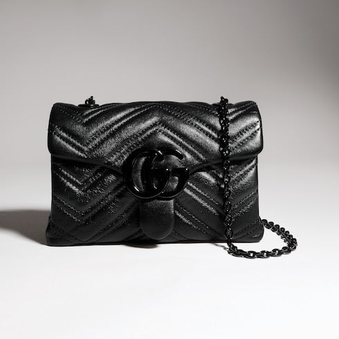 GG Marmont mini shoulder bag - black leather