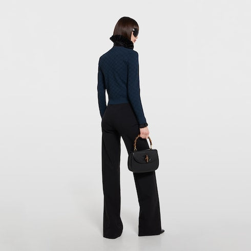 GG fine fabric jacquard cardigan - navy