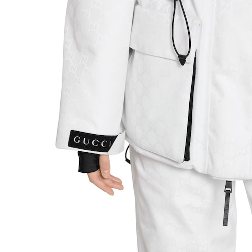 GG technical fabric jacquard jacket - white