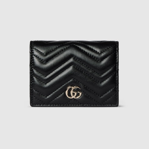 GG Marmont card case wallet - black leather