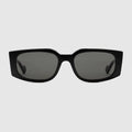 Rectangular-frame sunglases - black injection