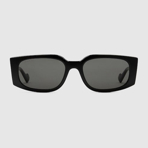 Rectangular-frame sunglases - black injection