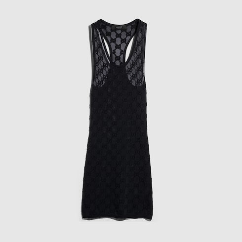 Fine crêpe viscose dress - black