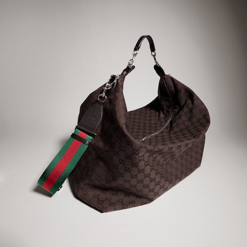 Brera large crossbody bag - dark brown GG canvas