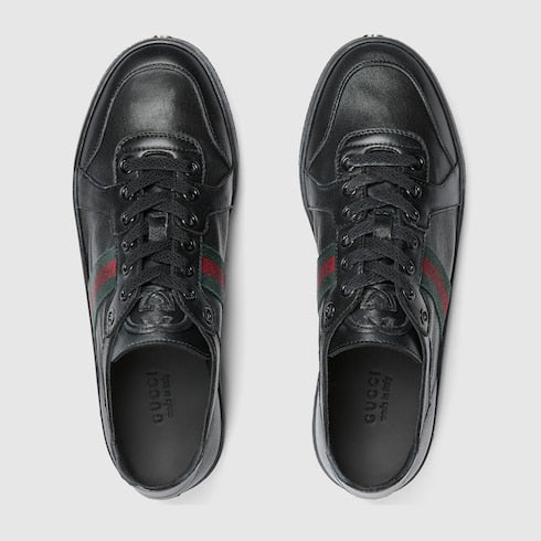 Women's Stretch low-top sneaker - black leather