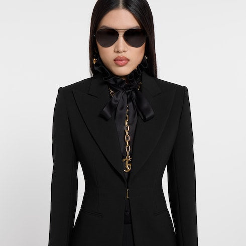 Technical stretch wool jacket - black