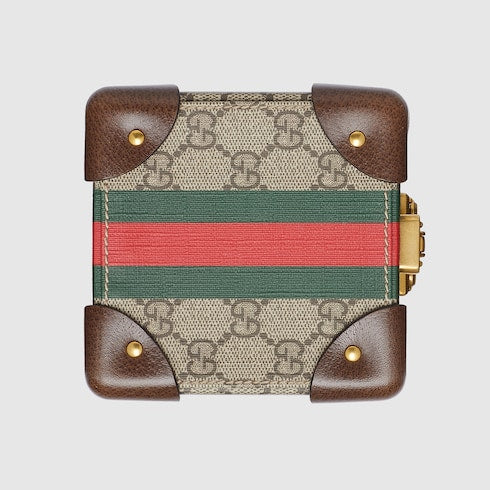 Gucci Savoy mini rigid watch case - beige and ebony Supreme