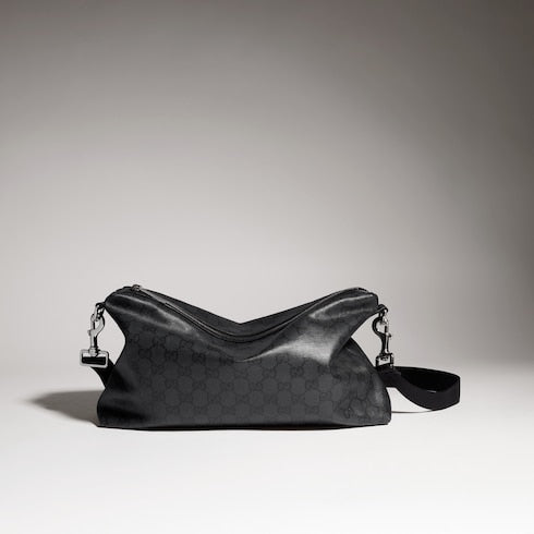 Gucci Essence Classic medium crossbody bag - black GG canvas