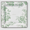 Herbarium print large trinket tray - white and green porcelain