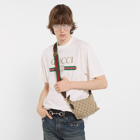 Brera small crossbody bag - sand and brown GG canvas