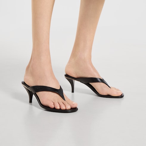 Women's Vittoria thong - black leather