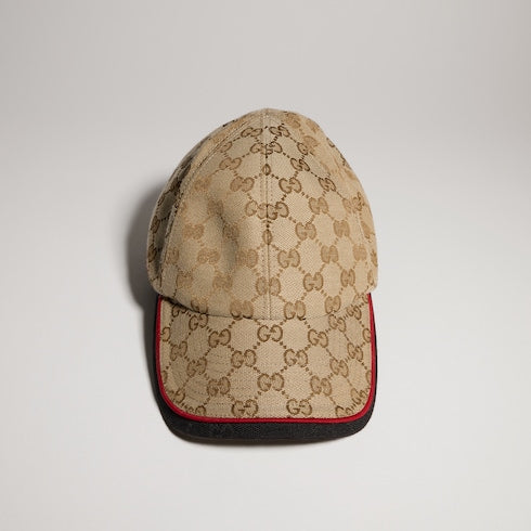 GG cotton canvas baseball hat - sand and black