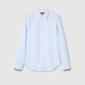 Striped cotton shirt with Web - light blue and white