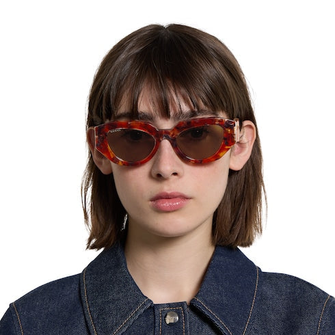 Cat eye frame sunglasses - warm brown tortoiseshell