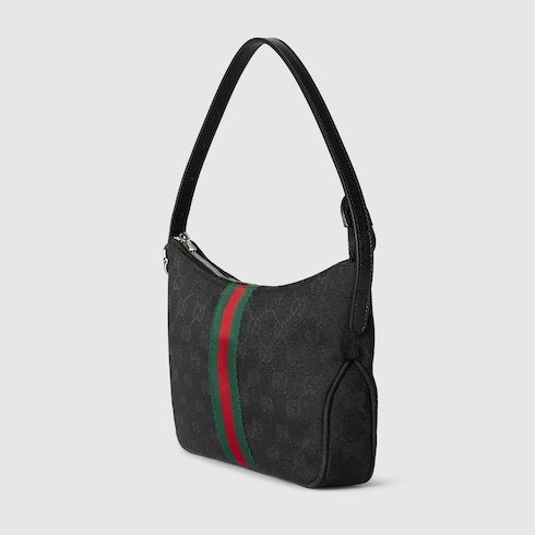 Lunetta small crossbody bag - black GG canvas