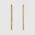 Long bar earrings - gold-toned brass