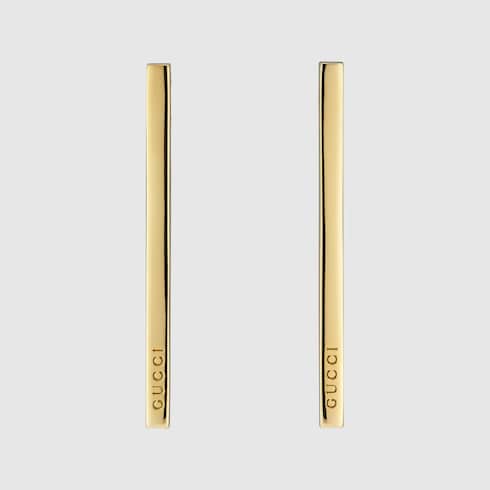 Long bar earrings - gold-toned brass