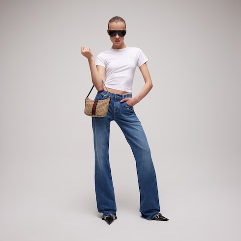Cotton jersey T-shirt with embroidery - white