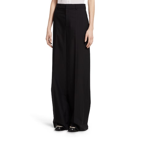 Pinstripe Gucci wool jacquard pants - black
