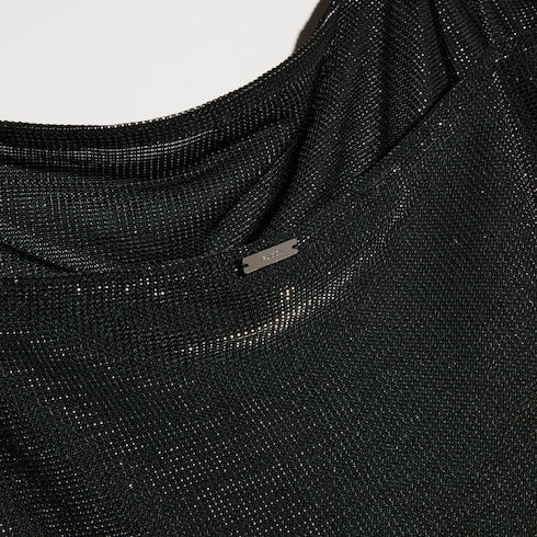Jersey dress with iridescent effect - black