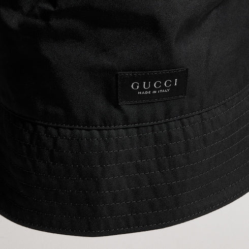 Cotton canvas bucket hat - black