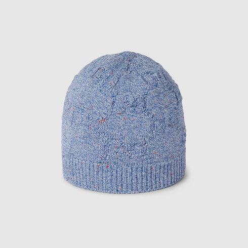 Baby GG cotton jacquard hat - light blue