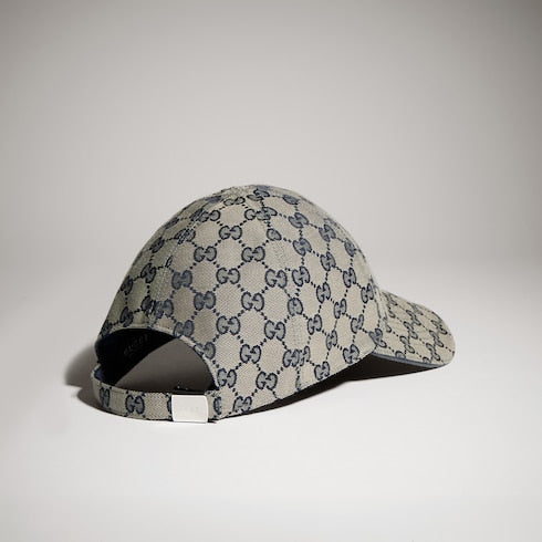 GG cotton canvas baseball hat - beige and blue