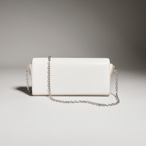 Wallet on chain with Horsebit - white leather