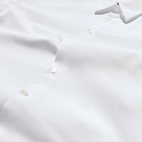 Piece dyed cotton poplin shirt - white
