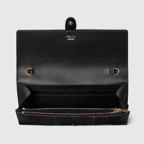 Gucci Jackie anaconda wallet on chain - black