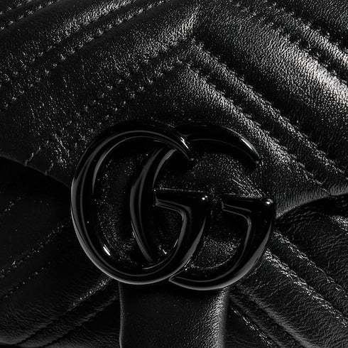 GG Marmont mini shoulder bag - black leather