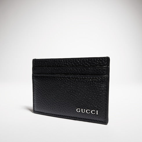 Card case with Gucci logo - black leather