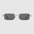 Rectangular frame sunglasses - gold-toned