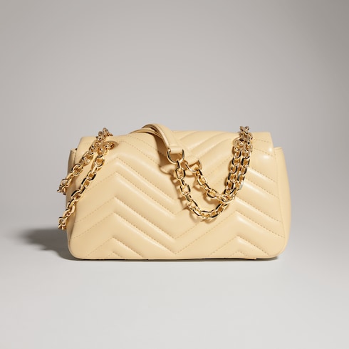 GG Marmont small shoulder bag - light yellow leather