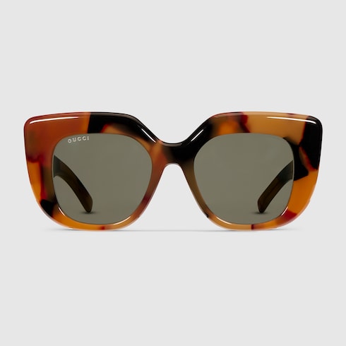 Square frame sunglasses - light brown tortoiseshell